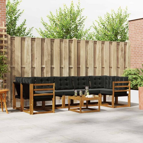  Set vanjskih sofa 8 kom. Prirodna i crna Cene