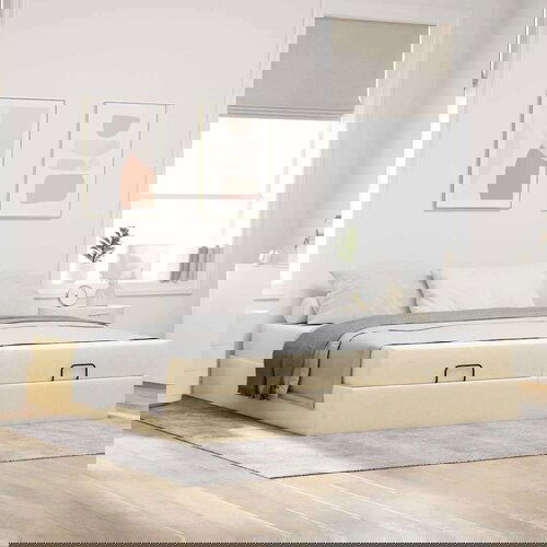  Konstrukcija postelje s shranjevanjem krema 200 x 200 cm blago, (5000069858) Cene