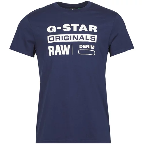 G-star Raw Majice s kratkimi rokavi GRAPHIC 8 R T SS Modra