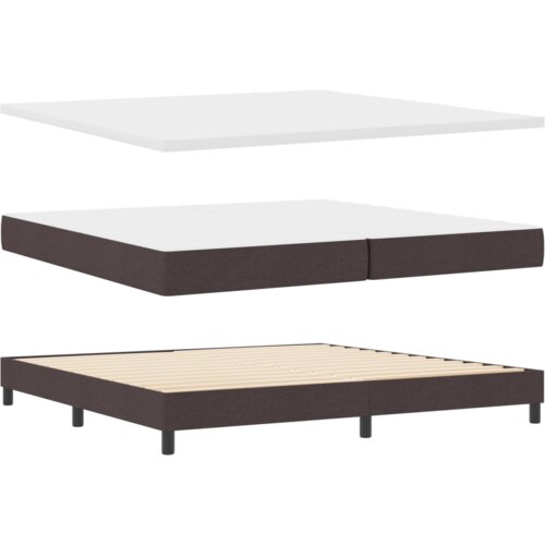 Box Spring Krevet s Madracem Tamno Smeđi 200x200 cm Tkanina Slike