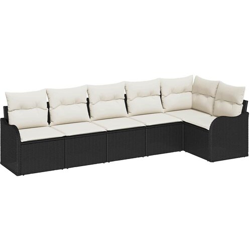  Sjedeća garnitura za vrt 6 kom. Crna poliratan 287,5 x 122,5 x 69 cm Slike