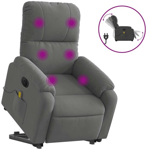 Maison Chic Električni masažni naslanjač - Relax naslanjač temno siv blago iz mikrovlaken, (22061739) Cene