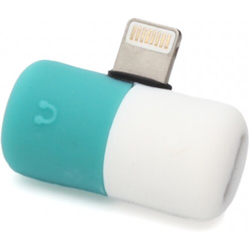 Adapter za slušalice i punjenje W1 iPhone lightning plavi Slike
