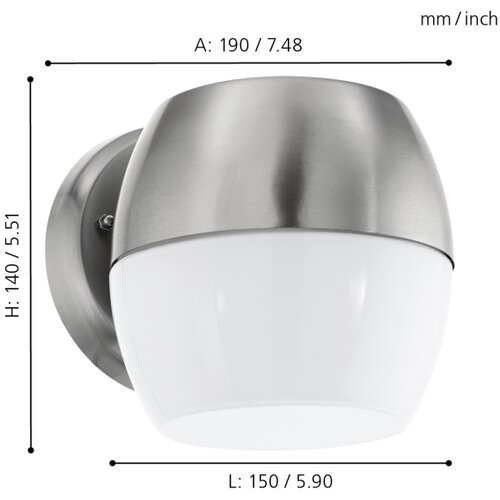 Eglo oncala spoljna zidna lampa/1, 11w, pocinčani čelik/bela Slike