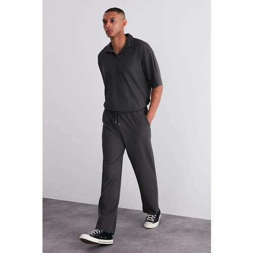 Trendyol Limited Edition Smoked Comfort/Wide Leg Textured Hidden Lacing Wrinkle-Free Sweatpants Slike