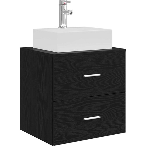 vidaXL Umivalnik s pritrditev na steno Črni hrast 49,5 x 41 x 62,5 cm, (5000245182) Cene