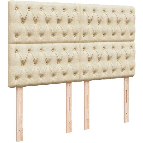  Otomanski krevet s madracem krem 140x190cm od tkanine Slike