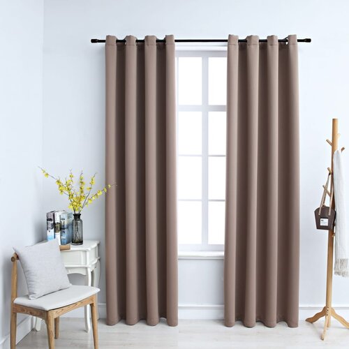 VidaXL Zavjese za zamračivanje 2 kom smeđe-sive 140 x 225 cm Slike