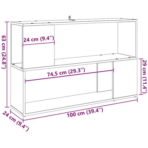  Ormar za knjige staro drvo 100x24x63 cm konstruirano drvo Slike