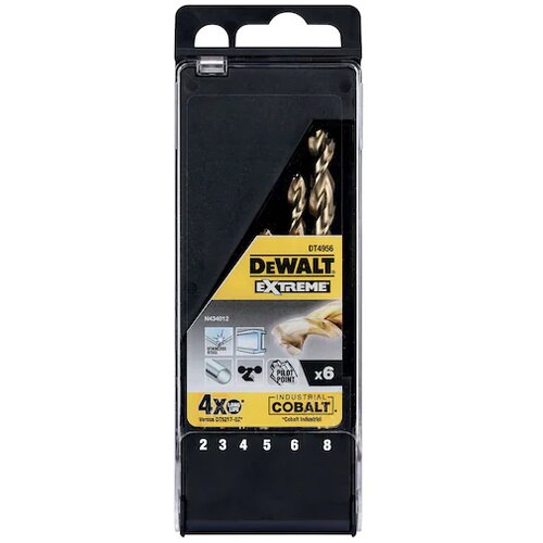 Dewalt DT4956 burgije za metal, HSS-Co, 6 komada, 2-8mm Cene