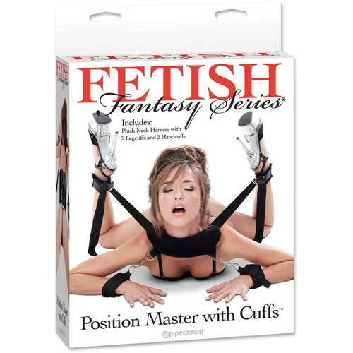 Pipedream Fetish Position Master - set za vezanje s lisicama (crno)