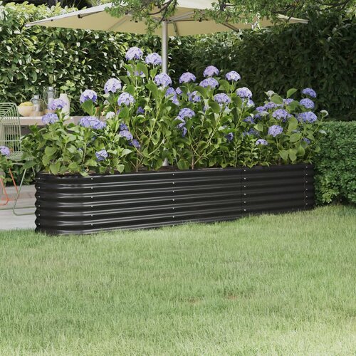 vidaXL Visoka greda iz prašno premazanega jekla 224x40x36 cm antracit Cene