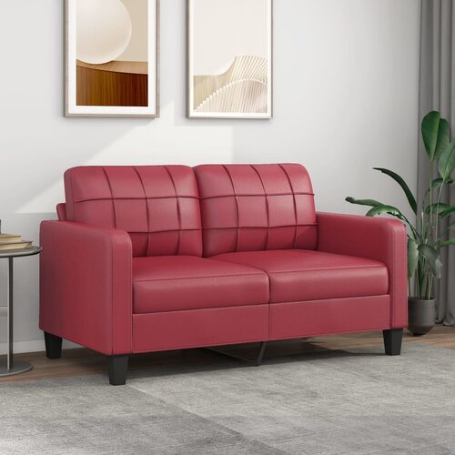 VidaXL Dvosjed od tkanine crvena boja vina 140 cm umjetne kože Slike
