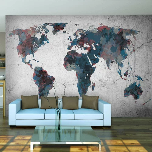  tapeta - World map on the wall 300x231