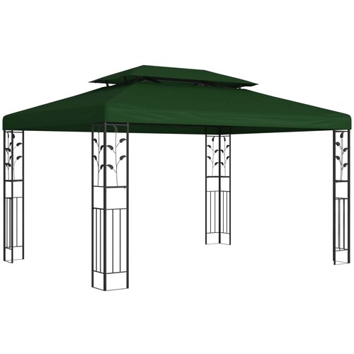Gazebo 3,97 x 2,96 x 2,68 m Zelena Poliester i čelik Cene