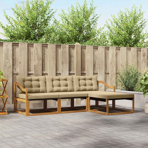  Set vanjskih sofa 4 kom. Prirodna i bež Smeđa 245,5 x 162,5 x 73 cm Cene