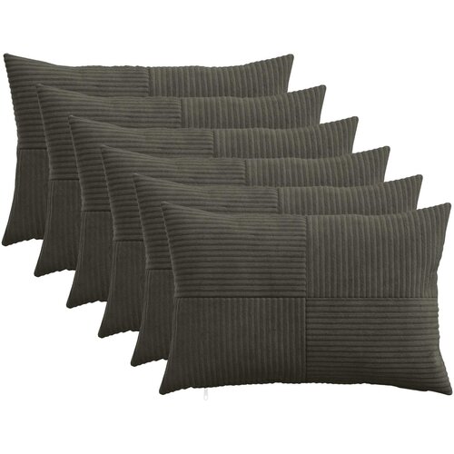  Presvlaka za jastuk 6 pcs ALMELO Antracit 50 x 80 cm Kord Cene
