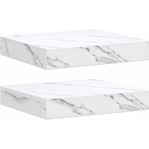  Polica na zidu Zidne 2 pcs Bijeli mramor 23 x 23,5 x 4 cm Slike