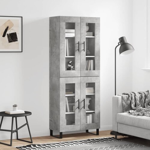 vidaXL Visoka komoda siva betona 69 5x34x180 cm od konstruiranog drva Cijene