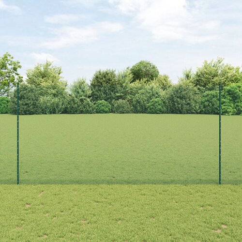 VidaXL varjena žičnata ograja z 11 U stebrički Zelena 1.6x25 m Jeklo Slike