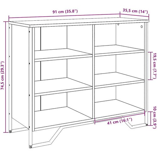  Komoda crna 91x35,5x74,5 cm od konstruiranog drva Slike