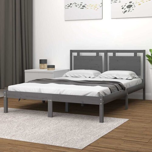  Okvir za krevet od masivne borovine sivi 200 x 200 cm Cene