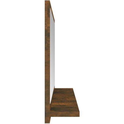  Kupaonsko ogledalo boja dimljenog hrasta 60x10,5x37 cm drveno Slike