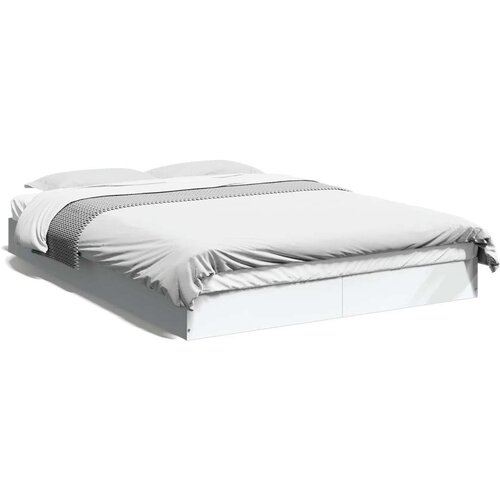  Okvir za krevet bijeli 120 x 200 cm konstruirano drvo Slike
