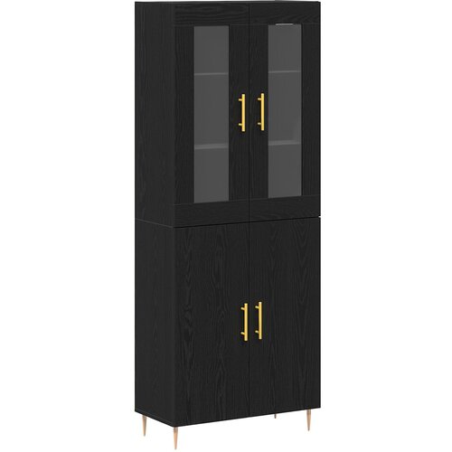 vidaXL visoka omara Črna hrast 69.5x34x180 cm Umetni les, (22094622) Cene