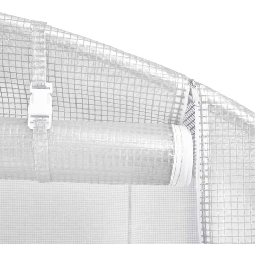 VidaXL Rastlinjak z jeklenim okvirjem bel 132 m 22x6x2,85 m Slike