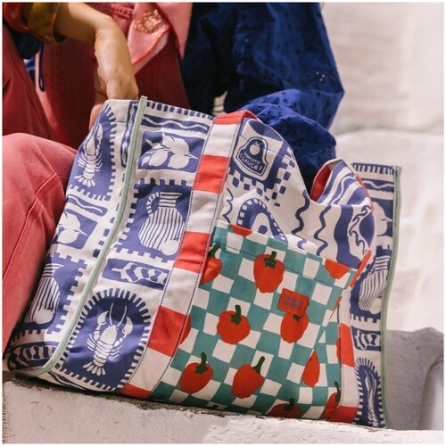 Favorite People Nakupovalne torbe Tote Bag Positano - Blue/White Večbarvna Slike