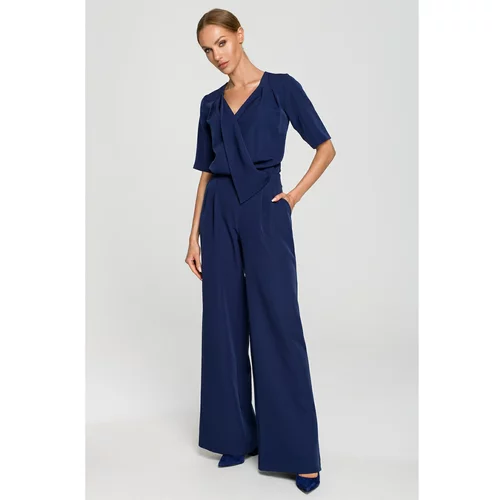 Made Of Emotion woman's Jumpsuit M703 Navy Blue