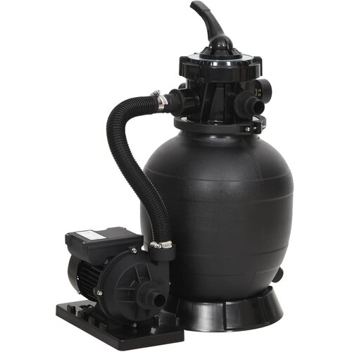 VidaXL Pje&amp;scaron;čani filtar za bazen sa 6-smjernim ventilom crni Slike