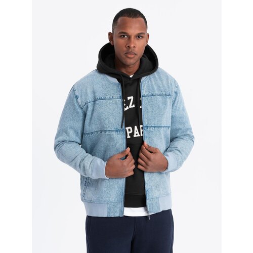 Ombre Men&amp;#039;s denim jacket katana with cargo pockets and hood Slike