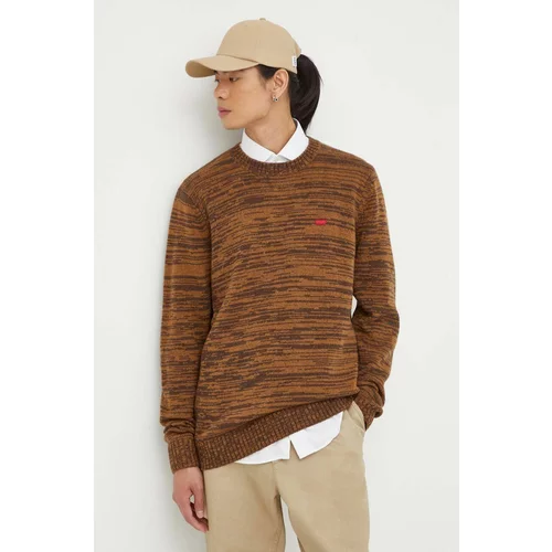 Levi's Volnen pulover moški, rjava barva