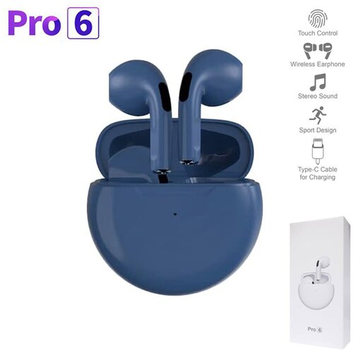  Bluetooth slu&amp;scaron;alice AirPhones Pro 6 HQ tamno plave Slike