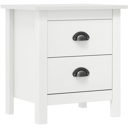 Maison Chic Dvo delni komplet Nočne omarice - Nočne mize Hill bela 46x35x49,5 cm borovina, (21690125) Cene
