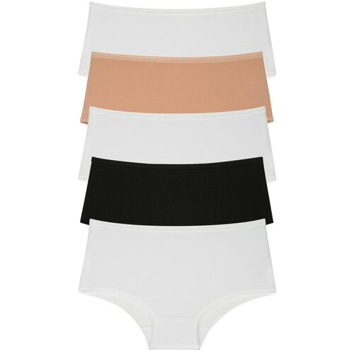 Dewberry 98545 Women Panties High Waist Pack of 5-BLACK-WHITE-CAMEL Slike