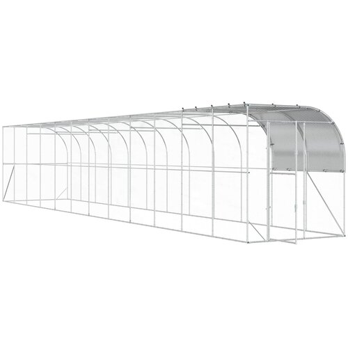  Kavez za piletinu uz zid Srebrna 1200 x 200 x 215 cm Slike