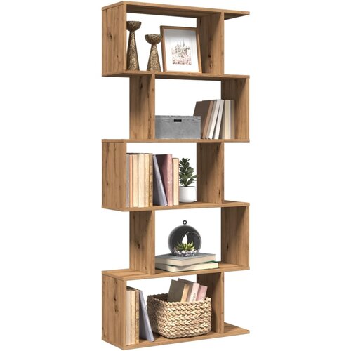 Pregrada regal za knjige 5 razina hrast 70x24x161 cm drveni Cijene