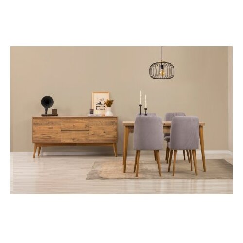 Hanah home vina 01 0701 atlantic pine grey (produžni trpezarijski sto, stolice i konzola (6 komada)) Cene