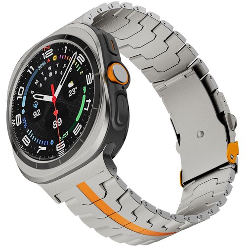  Narukvica za sat Samsung Watch Ultra, Titanijum, 47mm, Narandžasto-siva Slike