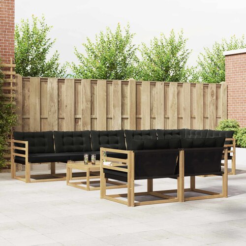  Set vanjskih sofa 9 kom. Bijela i crna Cene