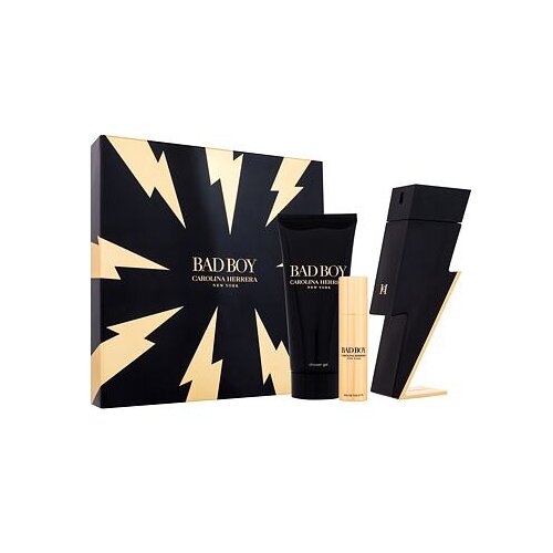 Carolina Herrera Bad Boy darilni set toaletna voda 100 ml + gel za prhanje 100 ml + toaletna voda 10 ml za moške Cene
