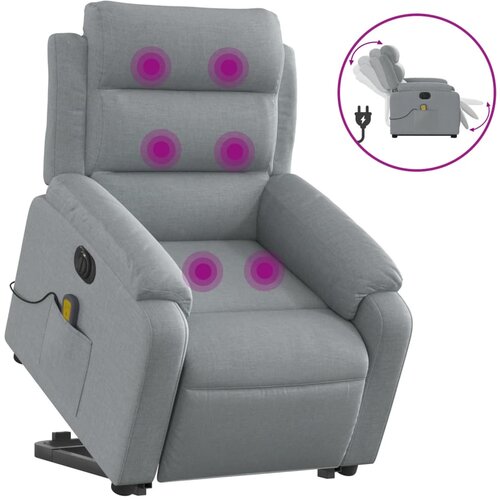 Maison Chic Električni masažni naslanjač - Relax naslanjač s funkcijo vstajanja svetlo siv, (22061872) Cene