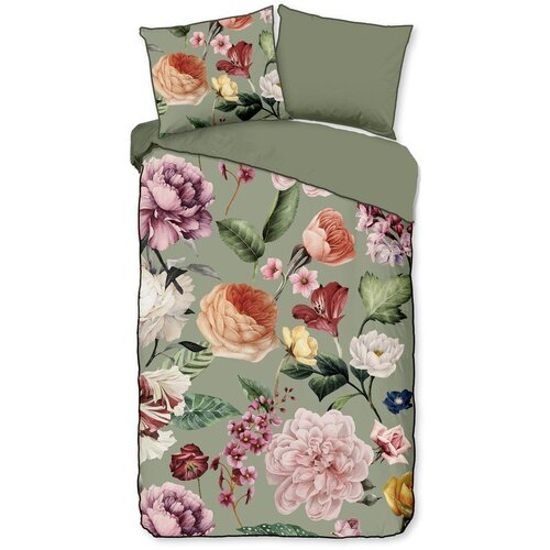 Descanso Zelena enojna/podalj&amp;scaron;ana posteljnina iz bombažnega satena 140x220 cm Fiori &amp;ndash; Slike