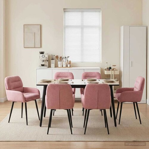  Trpezarijske stolice 6 pcs Baršun Ružičasta 59 x 59,5 x 90 cm Cene