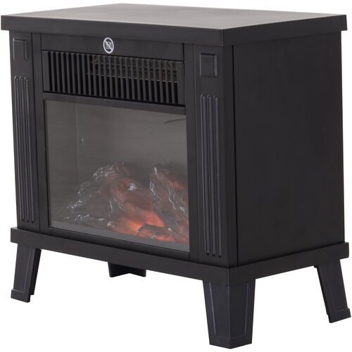 HOMCOM Talni električni kamin sodobne moči 600 W/1200 W z učinkom plamena 34 x 17 x 31 cm črn, (20752719) Cene