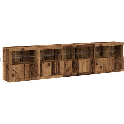  Stranska omara z LED lučmi iz starega lesa 283x37x67 cm Slike