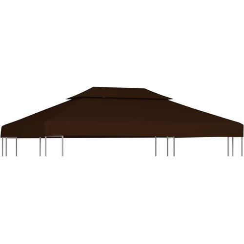 vidaXL Streha za paviljon 2-delna 310 g/m² 4x3 m rjava, (20580632) Cene